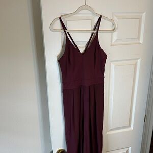 Halara Burgundy Strappy V-Neck Jumpsuit